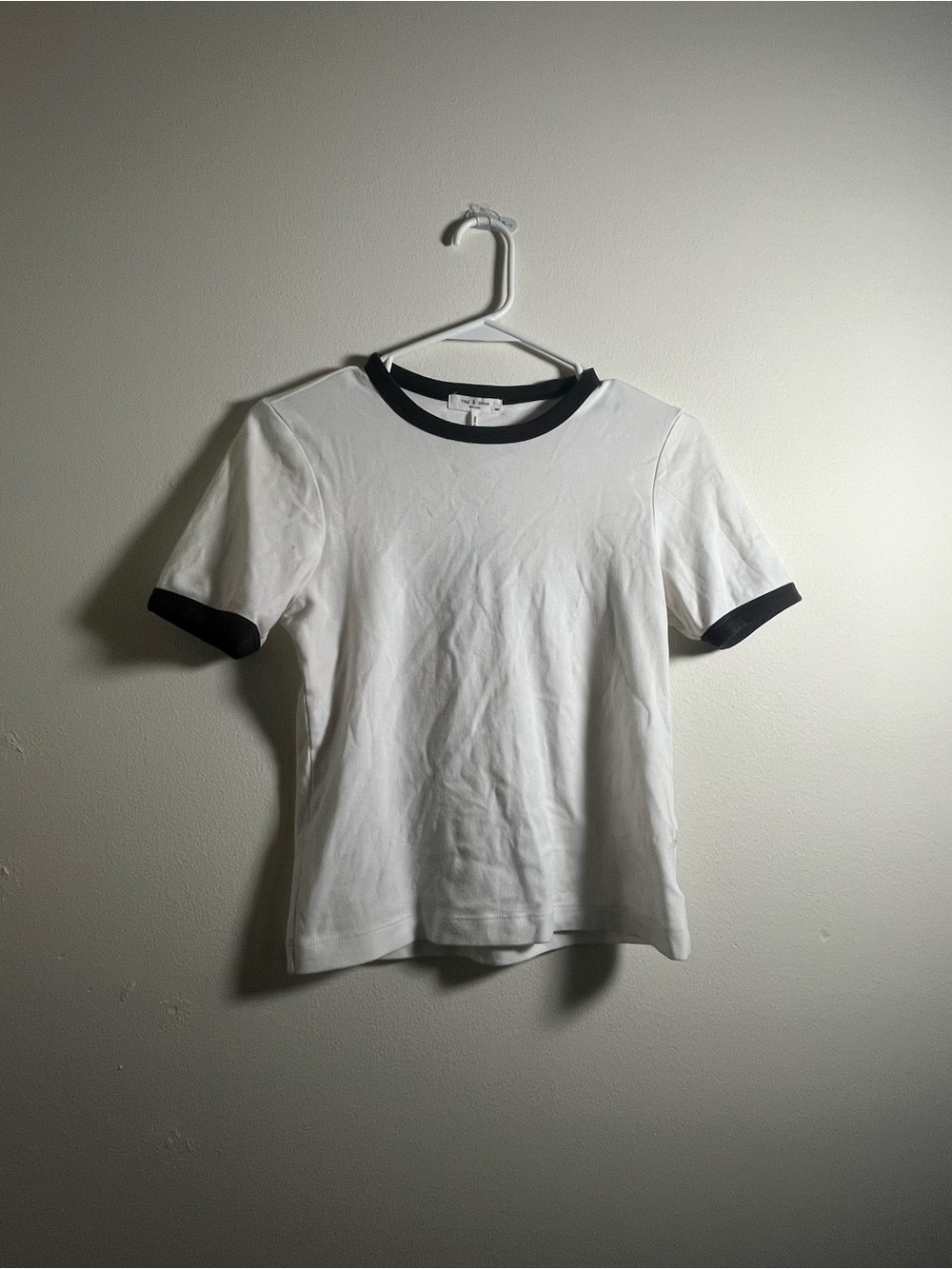 NEW Rag & Bone Mia Ringer Crewneck T-shirt in White Size Small - Picture 3 of 7